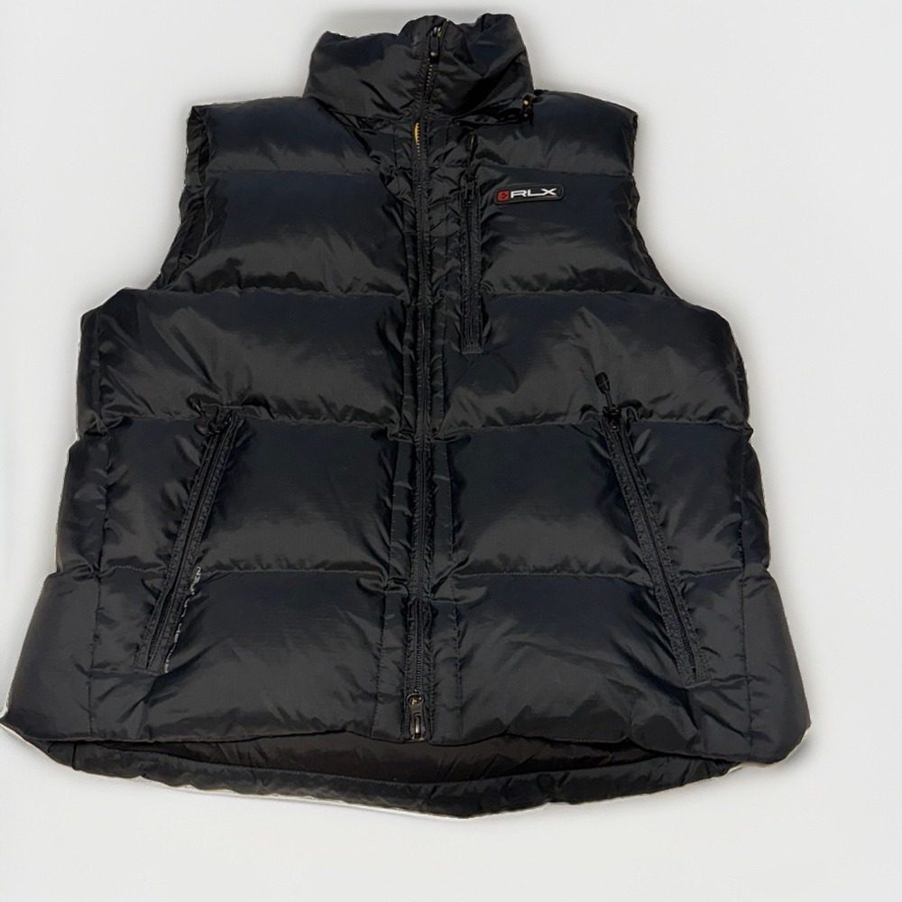 RLX Ralph Lauren Mens L Black Down Puffer Vest Full Zip